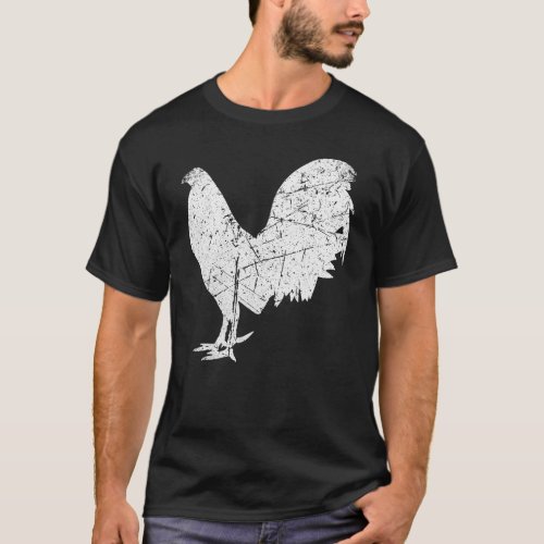 Vintage gamefowl silhouette rooster game fowl gall T_Shirt