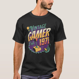 Vintage Gamer 1971 Old School Joystick Retro Gamin T-Shirt