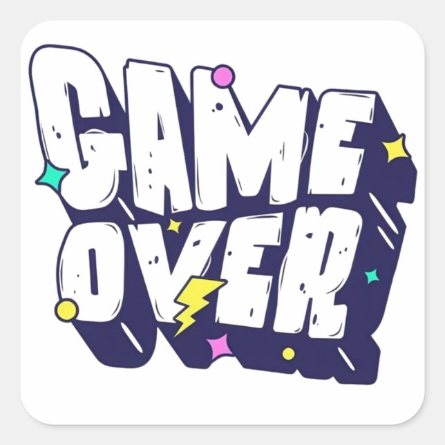 Vintage Gamer Sticker – Game Over   (Front)