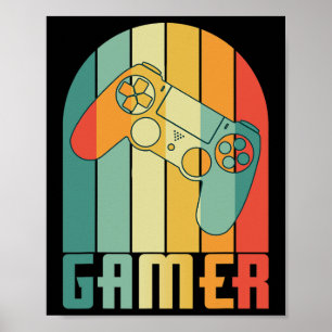 Vintage Gamer Video Game Lover Funny Retro Gaming  Poster
