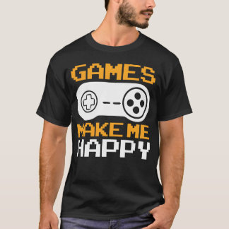 Vintage Games Make Me Happy retro vintage T-Shirt