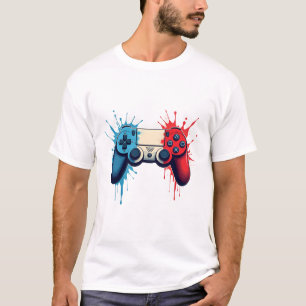 Vintage Gaming Controller Paint Splash Vector Art T-Shirt