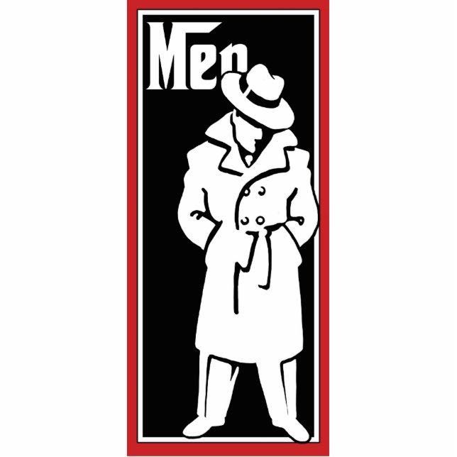 Vintage Gangster Restroom plaque - mens room Statuette (Front)