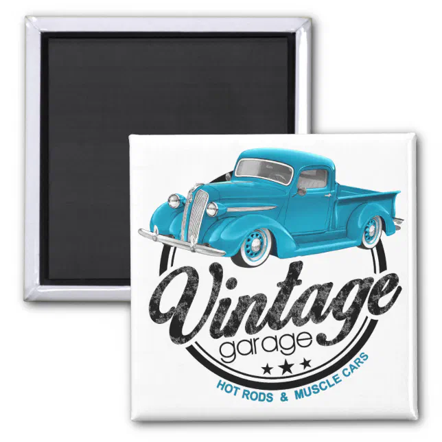 Vintage Garage Blue Magnet