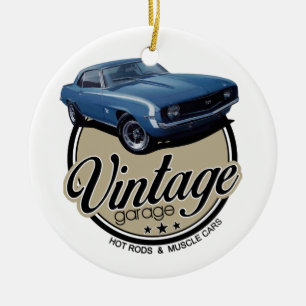 Vintage Garage Camaro Ceramic Ornament