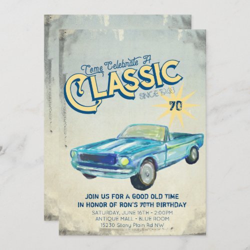 Vintage Garage Poster Party Invitation