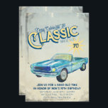 Vintage Garage Poster Party Invitation<br><div class="desc">Rev up your engines and roll on over, celebrate your guy’s event with this vintage garage birthday invitation! Add your custom wording to this design by using the "Edit this design template" boxes on the right hand side of the item, or click the blue "Customize it" button to arrange the...</div>