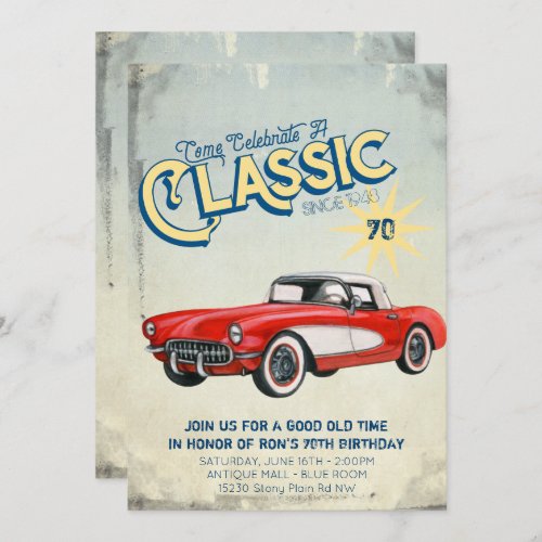 Vintage Garage Poster Party Invitation