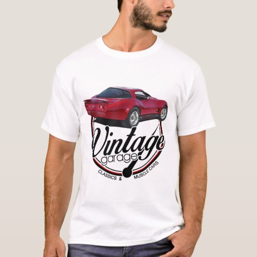 Vintage Garage Red Corvette T_Shirt