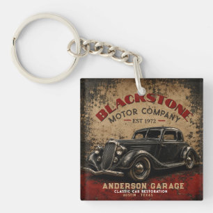 Vintage Garage Repair Service Classic Automobile Keychain