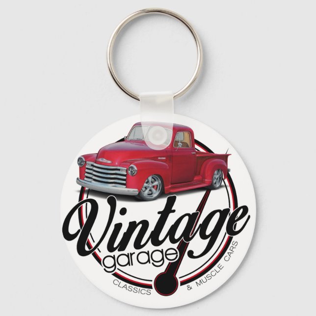 Vintage Garage Truck Keychain (Front)