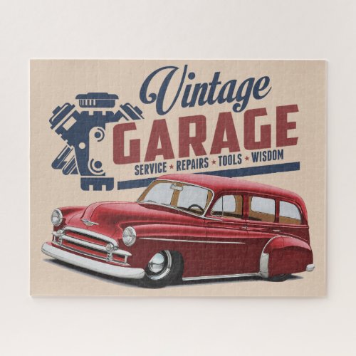 Vintage Garage Wagon Jigsaw Puzzle