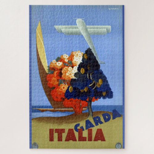 Vintage Garda Italy Europe Air Travel Jigsaw Puzzle