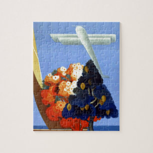 Vintage Garda Italy Europe Air Travel Jigsaw Puzzle