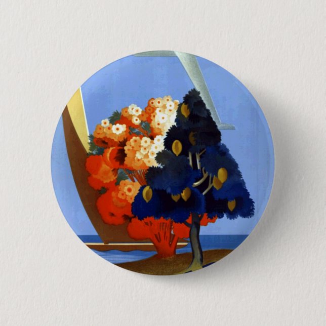 Vintage Garda Italy Europe Air Travel Pinback Button (Front)