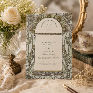 Vintage Garden Arch wedding Invitation