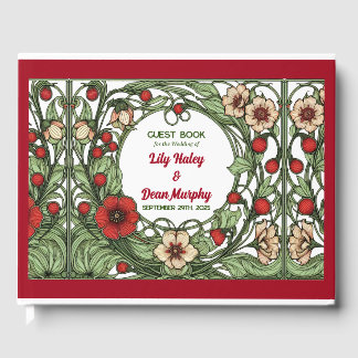 Vintage Garden Art Nouveau Wedding Guest Book