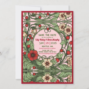Vintage Garden Art Nouveau Wedding Save The Date