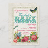 Vintage Garden Baby Shower Invitation (Front/Back)