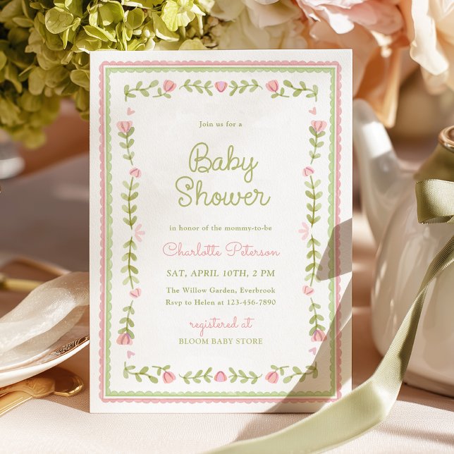 Vintage Garden Baby Shower Invitation (Creator Uploaded)