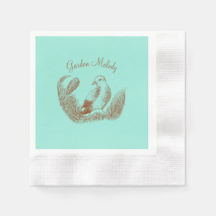 Vintage Garden Bird – Elegant Floral Melody Napkins