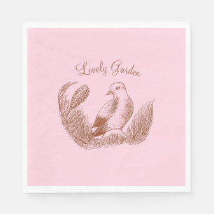 Vintage Garden Bird – Elegant Floral Melody Napkins