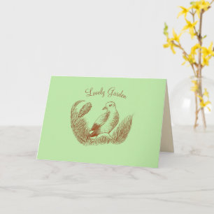 Vintage Garden Bird – Monochrome Elegant Floral Card