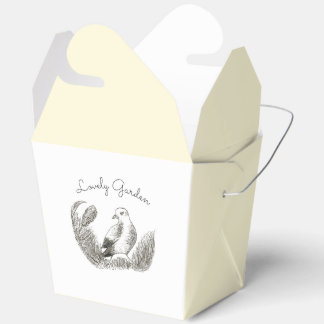Vintage Garden Bird – Monochrome Floral Favor Boxes