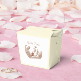 Vintage Garden Bird – Monochrome Floral Favor Boxes