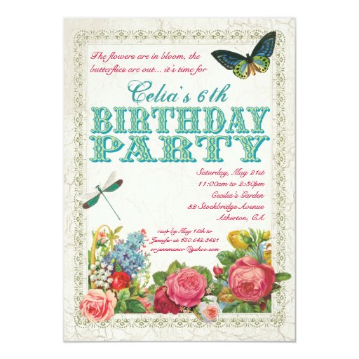 Garden Birthday Party Invitations 3