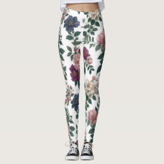Vintage Garden Blooms All-Over Print Leggings