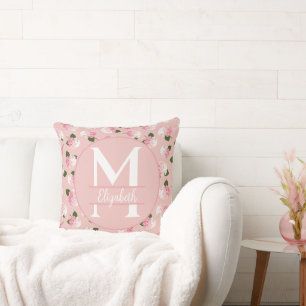 Vintage Garden Blossoms Throw Pillow