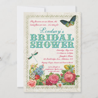 Vintage Garden Bridal Shower Invitation