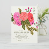Vintage Garden Bridal Shower Invitation (Standing Front)