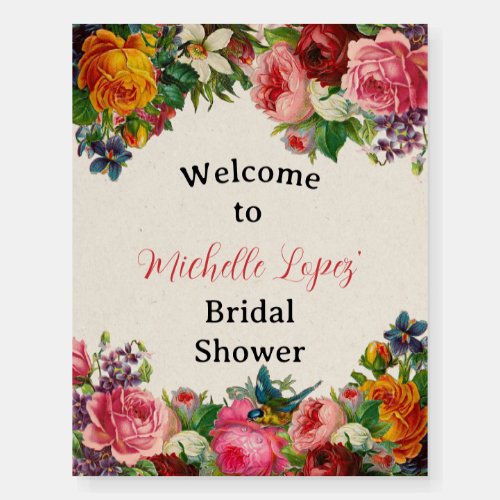 Vintage Garden Bridal Shower Welcome Sign