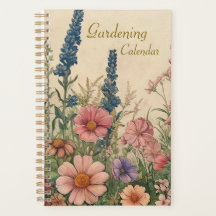 Vintage Garden Calendar with flowers for gardening