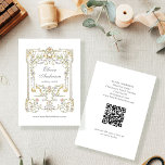 Vintage Garden | Colorful and Luxe with QR Code Business Card<br><div class="desc">These stunning and beautiful business cards feature an antique style, whimsical baroque illustrated frame decorated with colorful flowers and leaves in subtle shades of peach, pink, purple, green, and neutrals on a white background. A whimsical look that also recalls the Art Nouveau style or regency elegance. Elegant calligraphy and classic...</div>