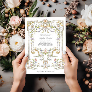 Vintage Garden   Colorful Elegant Baby Shower Invitation