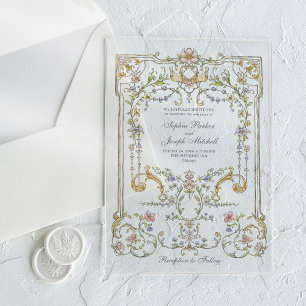 Vintage Garden   Colorful Luxe Wedding Acrylic Invitations