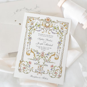 Vintage Garden   Colorful Luxe Wedding Invitation