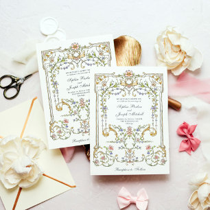 Vintage Garden   Colorful Luxe Wedding Invitation