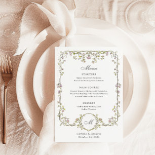Vintage Garden   Colorful Luxe Wedding Menu