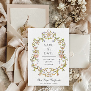 Vintage Garden   Colorful Luxe Wedding Save The Date