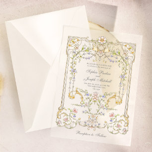 Vintage Garden   Colorful Luxe Wedding Vellum Invitations