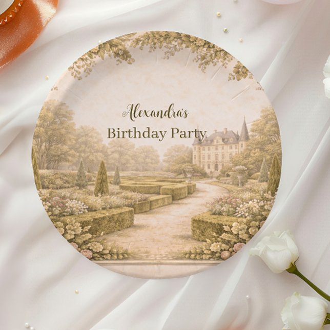Vintage Garden Countryside Birthday Paper Plates (Creator Uploaded)