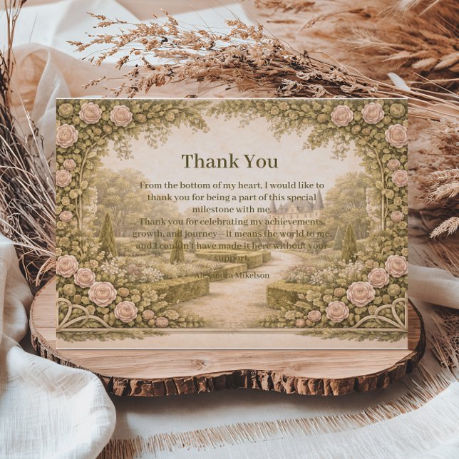 Vintage Garden Countryside Birthday Thank You Card (Creator Uploaded)