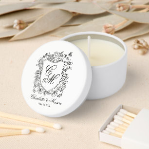 Vintage Garden Crest Floral Mini Candle Favors
