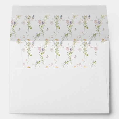 Vintage Garden Elegant Wildflower Return Address Envelope