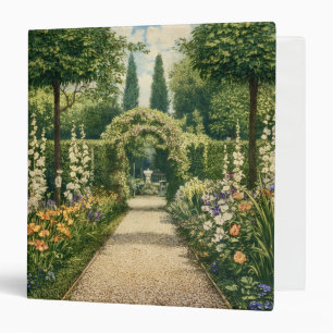 Vintage Garden Ex Libris Bookplate 3 Ring Binder