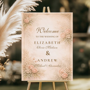 Vintage Garden Floral Antique Wedding Foam Board